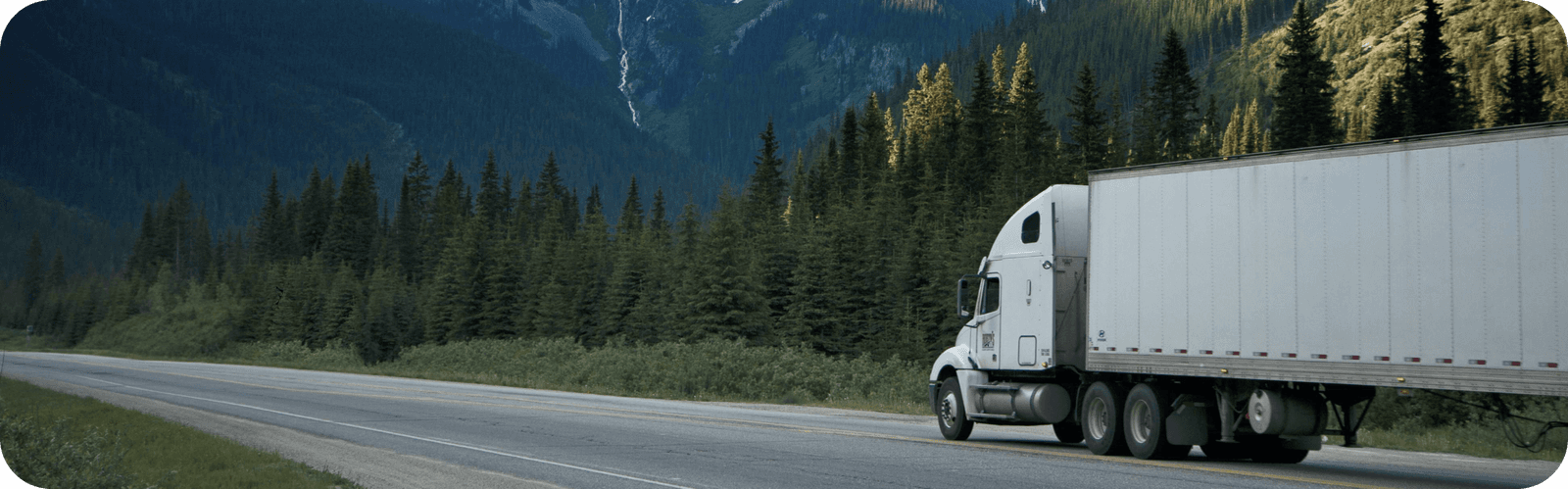 Delivery truck on mountain road